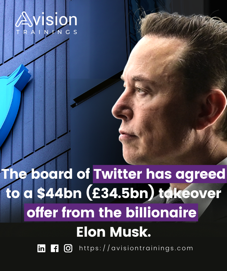 The board of Twitter has agreed to a $44bn takeover offer from the billionaire Elon Musk.